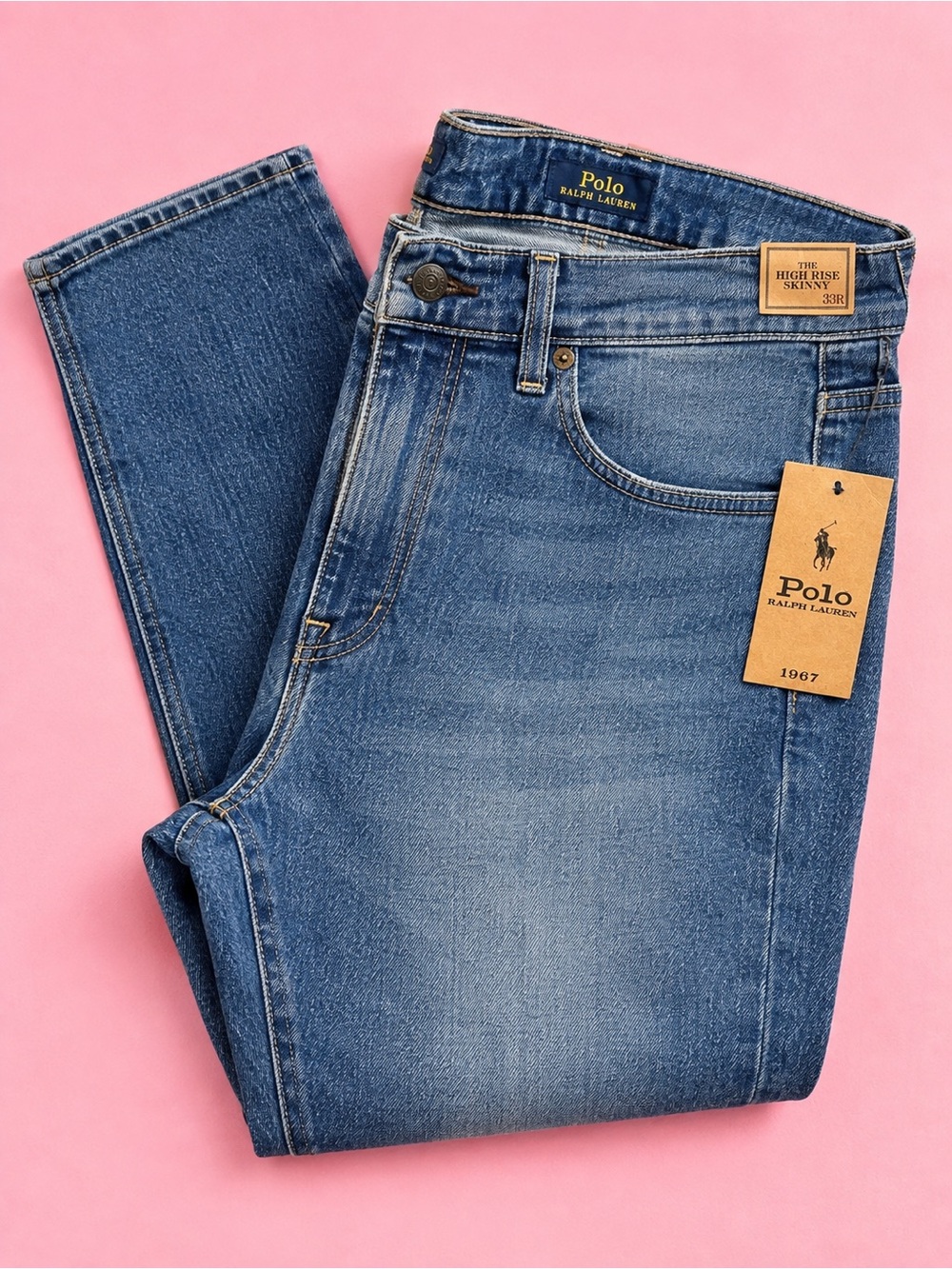 Polo Ralph Lauren High Rise Skinny Jeans 33R NWT Indigo Super Stretch